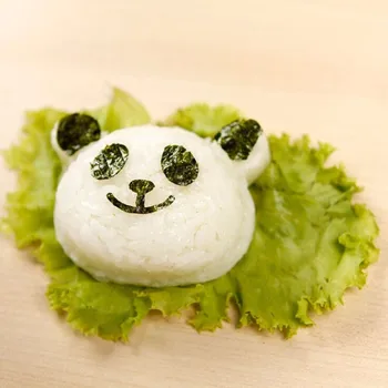 Kreskówka Panda kształt ryżu sushi formy garnitur twórczy onigiri lub herbaty formy nóż z alg morskich DIY kuchnia narzędzia do gotowania
