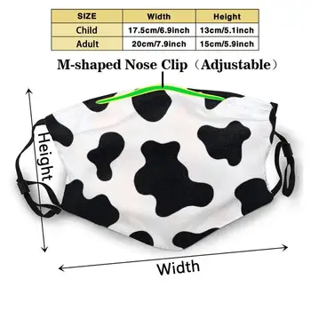 Krowa Druku Tło Moda Druku Wielokrotnego Użytku Śmieszne Pm2.5 Filtr Usta Maska Do Twarzy Pokój Ładny Estetyczny Maska Do Twarzy
