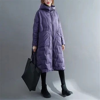 Kurtka puchowa damska 2020 Nowa moda bardzo duży rozmiar średniej długości powyżej kolana zimowy gruby ватное płaszcz Wolna parku Mujer y730