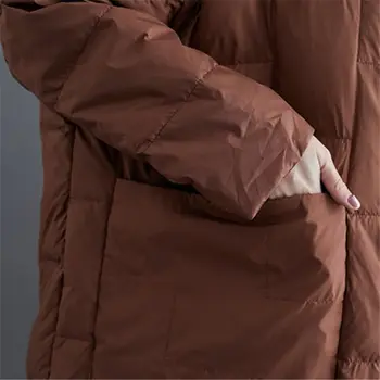 Kurtka puchowa damska 2020 Nowa moda bardzo duży rozmiar średniej długości powyżej kolana zimowy gruby ватное płaszcz Wolna parku Mujer y730
