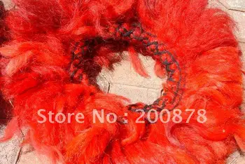 L015 mastif Tybetański Yak włosów czerwona obroża dla psa-obroża Кехора Зангао 2 warstwy dla szczeniaka,