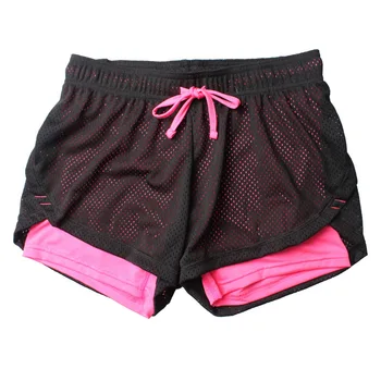 Letnie dwuwarstwowe szorty Damskie wąskie fitness szorty Damskie elastyczne casual szorty Damskie jogging spodnie cortos mujer