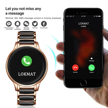 LIGE Luxury Ceramic Strap Smart Watch Men Wodoodporny Sports Fitness Tracker dla Androida i ios Reloj inteligente smart watch Women
