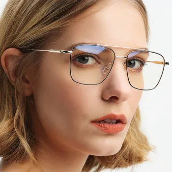 Luksusowe Marki Biuro Anty Światło Niebieskie Okulary Moda Retro Krótkowzroczność Optyczne Komputerowe Okulary Okulary Dla Kobiet, Mężczyzn Kwadratowe Okulary