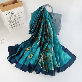 Luksusowej marki wiosna jesień nowy styl grube szale okulary ręcznik plażowy Vintage Jedwabna damska szyfon Szal hidżab szaliki
