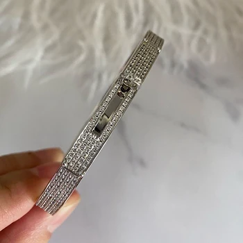 Luomansi krawat bransoletki pełna cyrkonowych diamentów srebrna bransoletka 15-18 cm damskie biżuteria akcesoria hurtownia
