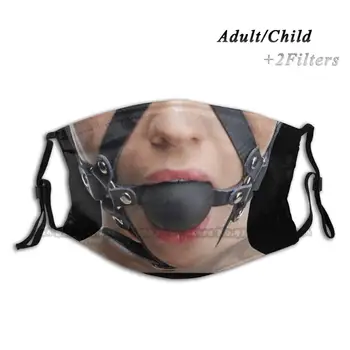 Maska Zabawny Piłkę Knebel Maska Moda Druku Wielokrotnego Użytku Do Prania Śmieszne Pm2.5 Filtr Usta Maska Do Twarzy Piłkę Knebel BDSM Piłkę Ballgag Gag