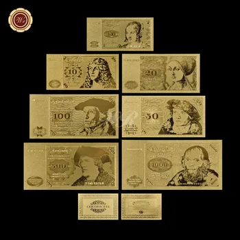 Metalowy Złoty Banknot Album Niemcy 5 10 20 50 100 500 1000 Marka Niemiecka Banknot Niska Cena Złota Folia Banknotów Na Pamiątkę