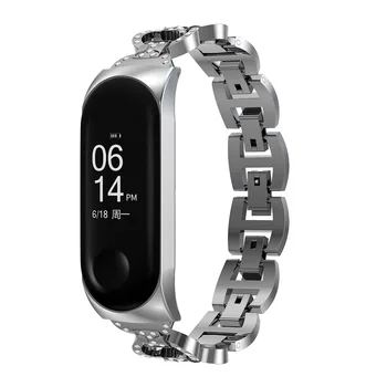 Mi Band 4 luksusowy pasek ze stali nierdzewnej dla Xiaomi Mi Band 3/4 pasek do zegarków bransoletka bransoletki Pulseira akcesoria+metalowy stelaż