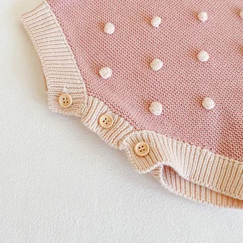 MILANCEL baby clothing baby knitwear handmade prom baby girls bodysuit toddler girl one piece