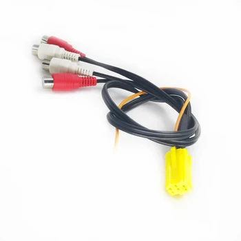 MINI ISO 6Pin Out 4 Chinch Kabel RCA kabel 4RCA linia do Peugeot Volkswagen Skoda Ford In VDO Becker