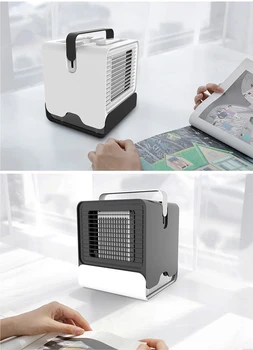 Mini klimatyzator przenośny chłodnica powietrza USB Personal Space Cooler wentylator Wentylator chłodzenia powietrza Akumulator wentylator Biurkowy z ночником