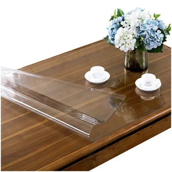 Miękka szklana obrus przejrzystość obrus PVC wodoodporny oraz odporny na oleje kuchenny stół pokrywa do prostokątnego stołu 1,0 mm