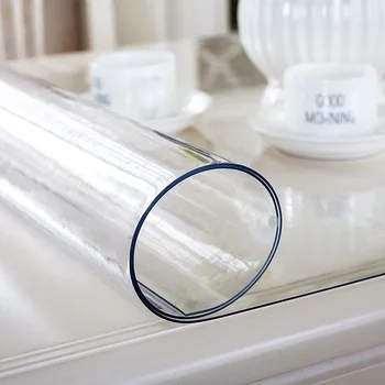 Miękka szklana obrus przejrzystość obrus PVC wodoodporny oraz odporny na oleje kuchenny stół pokrywa do prostokątnego stołu 1,0 mm