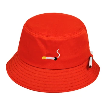 Moda haft palenie rybak kapelusz list NOCHILL czysta bawełna kapelusze wiadro odkryty podróży roleta czapka na co dzień Panama czapki