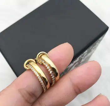 Moda kreatywne четырехслойный wielowarstwowa pierścień błyszczący Cyrkon elegancki ins modny, fajny pierścień akcesoria