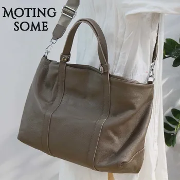 Moda pojemna torba ze skóry naturalnej torba damska na ramię prosta duża torba na zakupy damskie torby podróżne i torebki luksusowe 2021