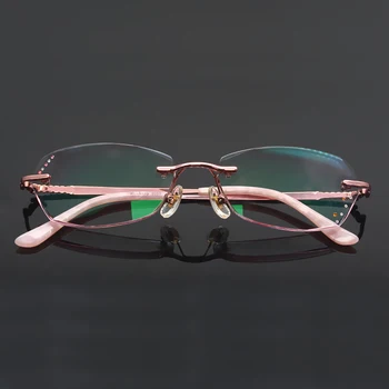 Modne okulary 8059 Diamentowe cięcie cięcie okulary bez oprawek przepis optyczne okulary ramka dla kobiet okulary
