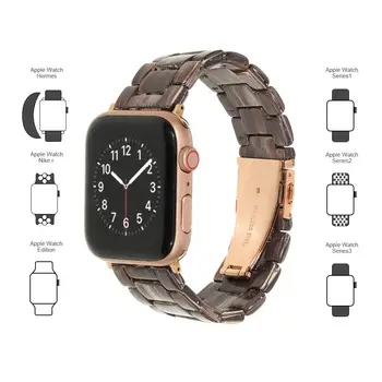 Modny pasek do zegarka Apple Watch Series 6 5 4 3 2 1 bransoleta nadgarstek żywica pasek akcesoria pasek do zegarków dla kobiet i mężczyzn 38 mm 42 mm