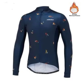 Morvelo Winter Thermal Fleece mens jazda na Rowerze Jersey z długim rękawem Ropa ciclismo rowerowa odzież rowerowa odzież maillot Ciclismo 2020