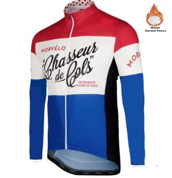 Morvelo Winter Thermal Fleece mens jazda na Rowerze Jersey z długim rękawem Ropa ciclismo rowerowa odzież rowerowa odzież maillot Ciclismo 2020