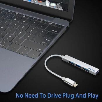 Multi usb 3.0 2.0 type c hub 4 port splitter adapter Power Interface dla iMac MacBook Air usb3.0 pc laptop