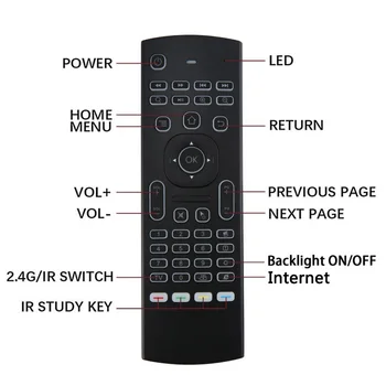 MX3 voice Backlit Air Mouse T3 Google Smart Remote Control IR 2.4 G RF bezprzewodowa klawiatura dla X96 mini H96 MAX X2 PRO Android TV