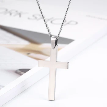 Męski krzyż naszyjnik wisiorek Jezus nikotyna krzyż damski sweter łańcuch ze stali nierdzewnej naszyjnik wisiorek biżuteria