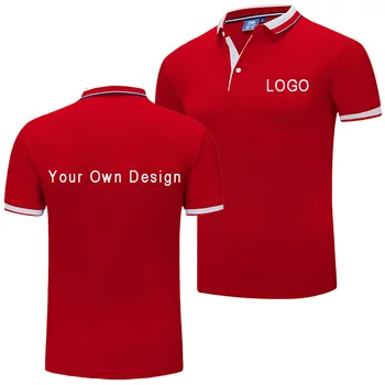 Męskie haftowane na zamówienie koszulka polo spersonalizowany tekst logo odzież robocza koszula lub diy zdjęcia,lewy pas piersiowy kieszeń