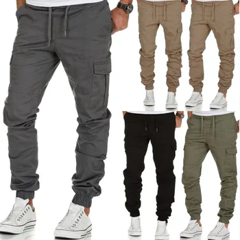 Męskie Spodnie Cargo Casual Męskie Casual Spodnie Z Wieloma Kieszeniami Jogger Spodnie N31 Męskie Obcisłe Spodnie Szare Spodnie Uliczne Spodnie Dla Mężczyzn