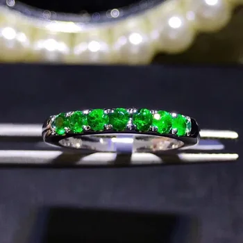 Natura szmaragdowo-zielone pierścienie 925 srebro kamień marka pierścień dla kobiet partii wykwintne biżuteria