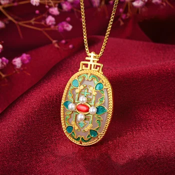 Naturalny Хэтянь jade retro wisiorek naszyjnik 925 srebro biżuteria chalcedon Amulet prezenty dla kobiet