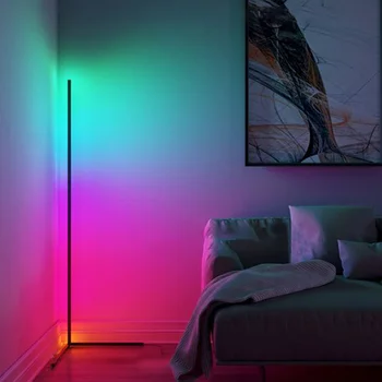 Nordic Minimalist Corner RGB LED Floor Lamp Lighting Modern Dimming Floor Light for Living Room, Bedroom Indoor Light Fixtures