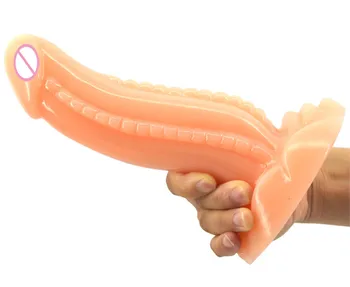 Nowe zwierzęta dinozaur dildo S kształt koraliki fałszywe penis ogromny dildo z odsysaniem sex zabawki dla kobiet masaż relaksacyjny, sex sklep dla dorosłych