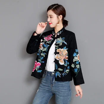 Nowy chiński styl narodowy styl Mama kurtka plus rozmiar rocznika haftowane płaszcze Damskie kurtki i płaszcze Damskie kurtki kobiety