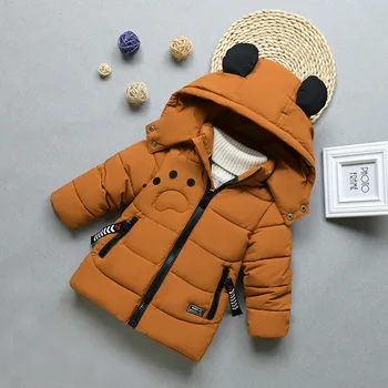 Nowy chłopak kurtka zimowa dziecięca kreskówkowa, bawełniana kurtka długa wersja więcej dzieci płci męskiej