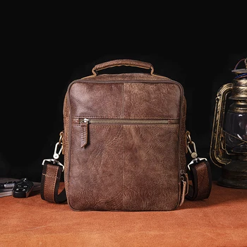 Nowy oryginalny skórzany męski casual projekt Messenger bag Travel Fashion Cross-body Bag 10