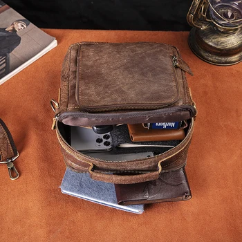 Nowy oryginalny skórzany męski casual projekt Messenger bag Travel Fashion Cross-body Bag 10