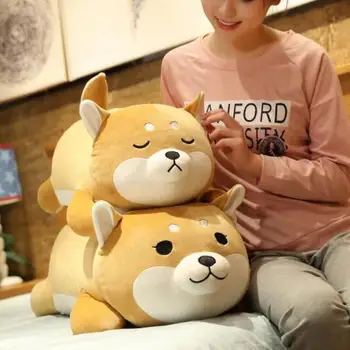 Nowy przyjazd 35-75 cm ładny corgi Shiba Inu pies Kawaii pluszowe zabawki leżącej Husky poduszka miękkie miękkie lalki zwierząt dzieci dziecko prezent