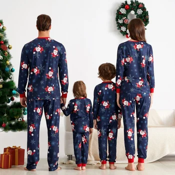 Nowy świąteczny zestaw пижам odzież Dziecięca Świąteczna rodzina rodzic-dziecko garnitur drukowanie domowego obsługi bawełna miękka piżama z 2 części