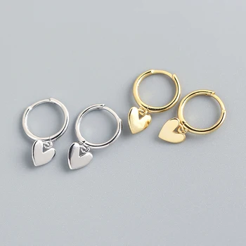 Obecnie стерлинговое srebro próby 925 serce Huggies Hoop kolczyki dla modnych kobiet INS Fine 18k Gold Jewelry piękne minimalistyczne akcesoria
