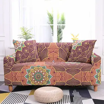 Odcinek pokrowce segmentowe elastyczny Mandala sofa etui do salonu fotel pokrowiec 1/2/3/4 fotel sofa etui wystrój domu