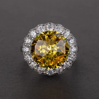 OEVAS 12*12 mm karat austriacki Kryształ высокоуглеродистый Diament Weddinng pierścienie dla kobiet 925 srebro partii wykwintne biżuteria