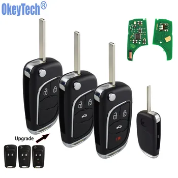 OkeyTech dla Vauxhall Opel Insignia Astra J Insignia Remote Key zmodyfikowany klapki, składany kluczyk 433 Mhz ID46 chip HU100 Uncut Blade