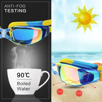 Okulary pływackie wygodne silikonowe, regulowane okulary pływackie dziecięce przeciwmgielne UV-wodoodporny okulary pływackie z przezroczystym korpusem
