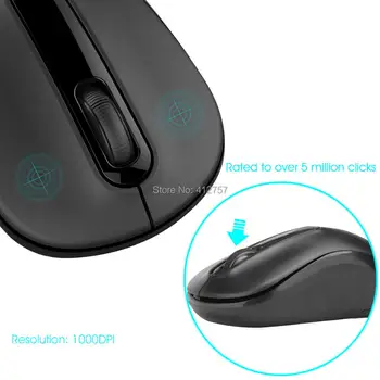 Oryginalna bezprzewodowa mysz Rii RM100 2.4 GHz myszka do komputerów MacBook Pro, Android TV Box, mini-PC, laptopa