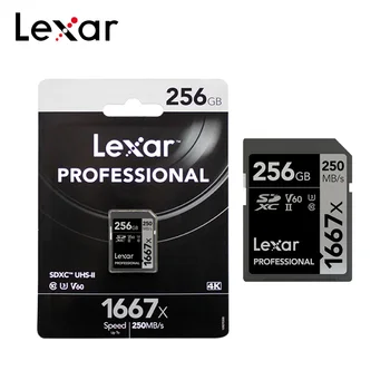 Oryginał Lexar 1667x Karty SD UHS-II Class 10 64GB, 128GB High Speed 250MB/s 256GB V60 U3 karta pamięci 3D 4K wideo HD