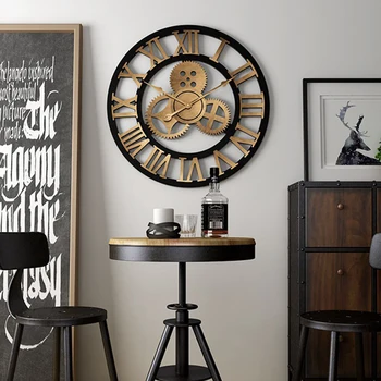 Ozdobne duże 3D drewniane zegary ścienne ciepły prezent dla salonu