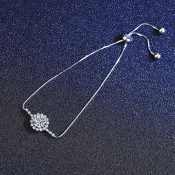 PAG&MAG oryginalny Moissanite olśniewające Adjsuatble bransoletki dla kobiet 925 srebro bransoletki biżuteria MSB-006