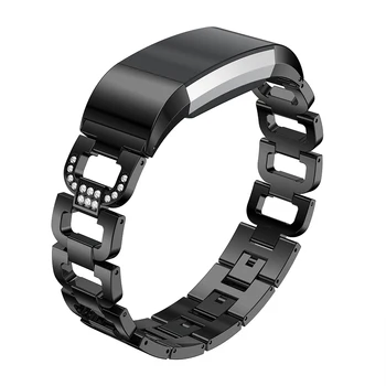 Pasek do zegarka Fitbit Charge 2 wymienny pasek bransoletka, metalowa bransoletka regulowana dla Fitbit charge 2 pasek z kryształkami